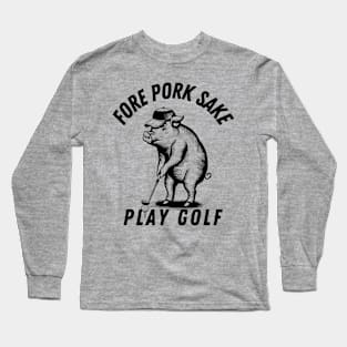 Funny Golf Playing -Pig design Long Sleeve T-Shirt